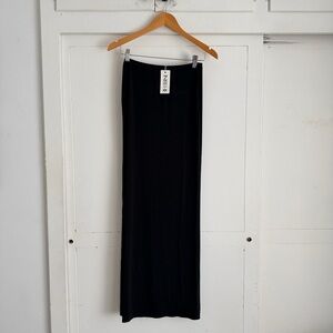 Eterne Black Emma Matte Stretch Maxi Skirt